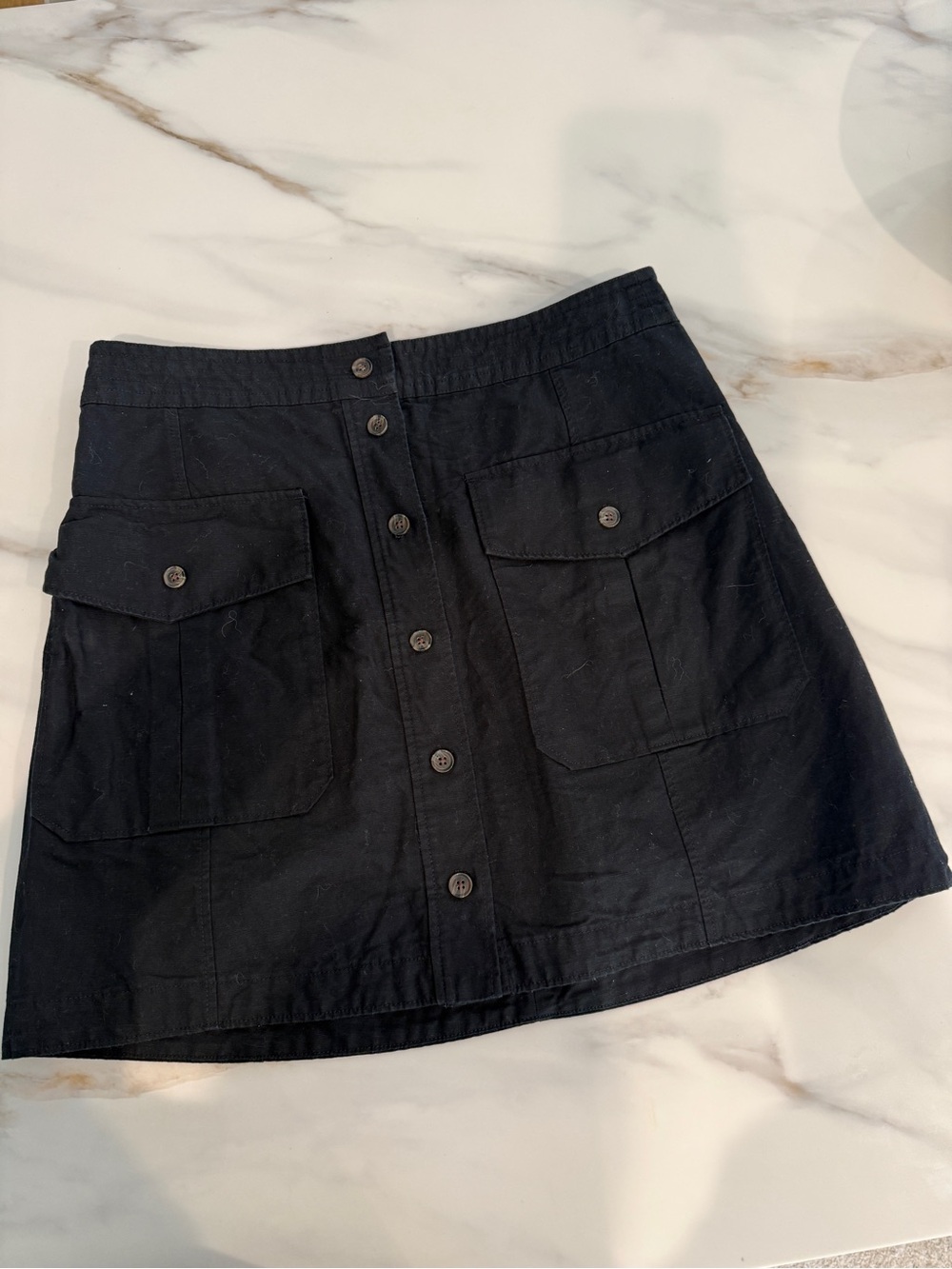 Banana Republic | Black Button-Front Mini Skirt | Size 12
